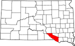 Map of South Dakota showing Charles Mix County - Click on map for a greater detail.