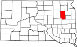 Map of South Dakota showing Clark County - Click on map for a greater detail.
