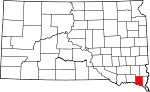 Map of South Dakota showing Clay County - Click on map for a greater detail.