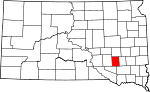 Map of South Dakota showing Davison County - Click on map for a greater detail.
