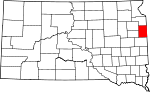 Map of South Dakota showing Deuel County - Click on map for a greater detail.