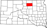 Map of South Dakota showing Edmunds County - Click on map for a greater detail.
