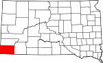 Map of South Dakota showing Fall River County - Click on map for a greater detail.