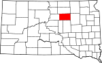 Map of South Dakota showing Faulk County - Click on map for a greater detail.