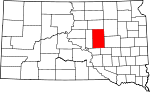 Map of South Dakota showing Hand County - Click on map for a greater detail.