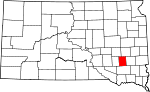 Map of South Dakota showing Hanson County - Click on map for a greater detail.