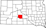 Map of South Dakota showing Jones County - Click on map for a greater detail.