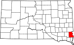 Map of South Dakota showing Lincoln County - Click on map for a greater detail.