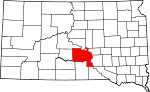 Map of South Dakota showing Lyman County - Click on map for a greater detail.