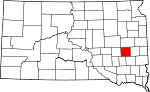 Map of South Dakota showing Miner County - Click on map for a greater detail.