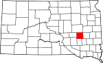 Map of South Dakota showing Sanborn County - Click on map for a greater detail.