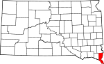 Map of South Dakota showing Union County - Click on map for a greater detail.