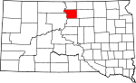 Map of South Dakota showing Walworth County - Click on map for a greater detail.