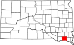 Map of South Dakota showing Yankton County - Click on map for a greater detail.