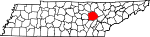 Map of Tennessee showing Cumberland County - Click on map for a greater detail.