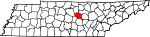 Map of Tennessee showing DeKalb County - Click on map for a greater detail.