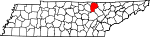 Map of Tennessee showing Fentress County - Click on map for a greater detail.