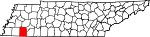 Map of Tennessee showing Hardeman County - Click on map for a greater detail.