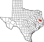 Map of Texas showing Angelina County - Click on map for a greater detail.