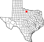 Map of Texas showing Archer County - Click on map for a greater detail.
