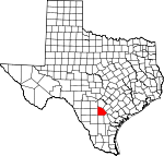 Map of Texas showing Atascosa County - Click on map for a greater detail.