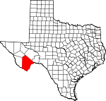 Map of Texas showing Brewster County - Click on map for a greater detail.