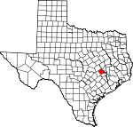Map of Texas showing Burleson County - Click on map for a greater detail.