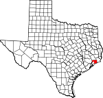 Map of Texas showing Chambers County - Click on map for a greater detail.