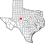 Map of Texas showing Coke County - Click on map for a greater detail.