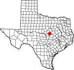 Map of Texas showing Coryell County - Click on map for a greater detail.