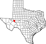 Map of Texas showing Crane County - Click on map for a greater detail.