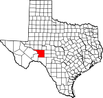 Map of Texas showing Crockett County - Click on map for a greater detail.