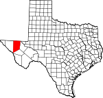 Map of Texas showing Culberson County - Click on map for a greater detail.