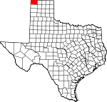 Map of Texas showing Dallam County - Click on map for a greater detail.
