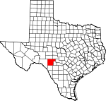 Map of Texas showing Edwards County - Click on map for a greater detail.