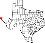 Map of Texas showing El Paso County - Click on map for a greater detail.