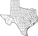 Map of Texas showing Galveston County - Click on map for a greater detail.