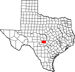 Map of Texas showing Gillespie County - Click on map for a greater detail.