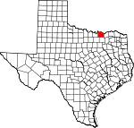 Map of Texas showing Grayson County - Click on map for a greater detail.