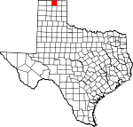 Map of Texas showing Hansford County - Click on map for a greater detail.
