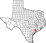 Map of Texas showing Jackson County - Click on map for a greater detail.