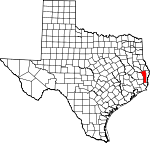 Map of Texas showing Jasper County - Click on map for a greater detail.