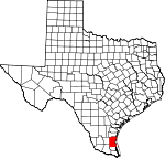 Map of Texas showing Kenedy County - Click on map for a greater detail.