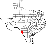 Map of Texas showing Maverick County - Click on map for a greater detail.