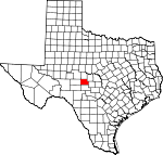 Map of Texas showing Menard County - Click on map for a greater detail.