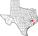 Map of Texas showing Montgomery County - Click on map for a greater detail.
