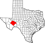 Map of Texas showing Pecos County - Click on map for a greater detail.