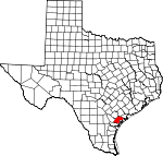 Map of Texas showing Refugio County - Click on map for a greater detail.