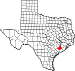 Map of Texas showing Wharton County - Click on map for a greater detail.