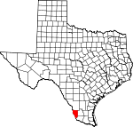 Map of Texas showing Zapata County - Click on map for a greater detail.